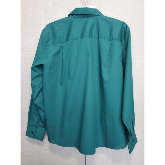 Foxcroft for Appleseed's Wrinkle Free Green Button-Up Shirt Size 16 - Picture 4 of 5